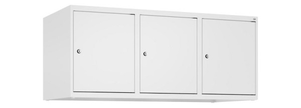 C+P Schrankaufsatz Classic PLUS, Aufsatzschrank, 9016/9016, Zylinderschlösser, 500x1200x500mm, 3 Abteile, 080090-32 S10029