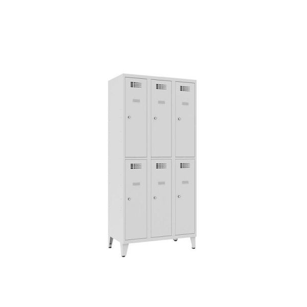 Eurobox Garderobenspind, 3 Abteile 6 Fächer, 300 mm, mit Füßen, 0201-030302
