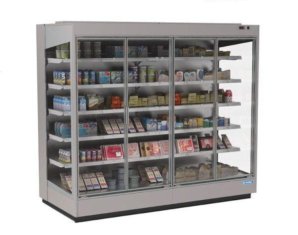 ISA Wandkühlregal PANDA 125 2P H205, für Take-Away Kühlprodukte und Getränkekühlung, steckerfertig, Umluftkühlung, 4536002051251