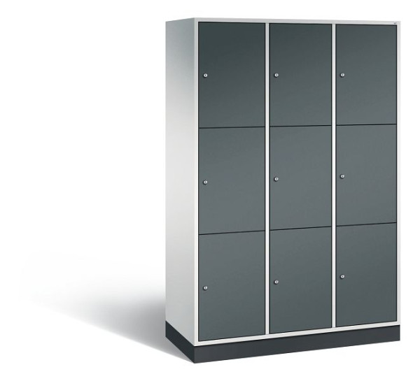 C+P XL-Schließfachschrank Intro, 9 Fächer, H1950B1220T490 mm, Grau/Anthrazit, 8370-302 S10136