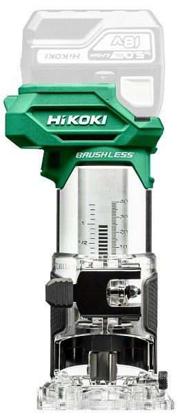 HiKOKI 18V Akku Kantenfräser, Ø 8 mm, 40 mm Tauchtiefe, 10.000-30.000/min-1, M1808DA (Basic) (HSC III), M1808DAW2Z