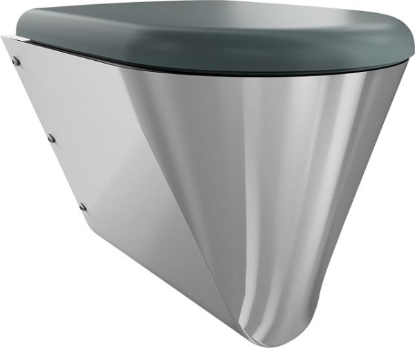 KWC T-WC, CAMPUS, Edelstahl, wandhängend, 360x409x500 mm, grauer Sitz, 3600000650