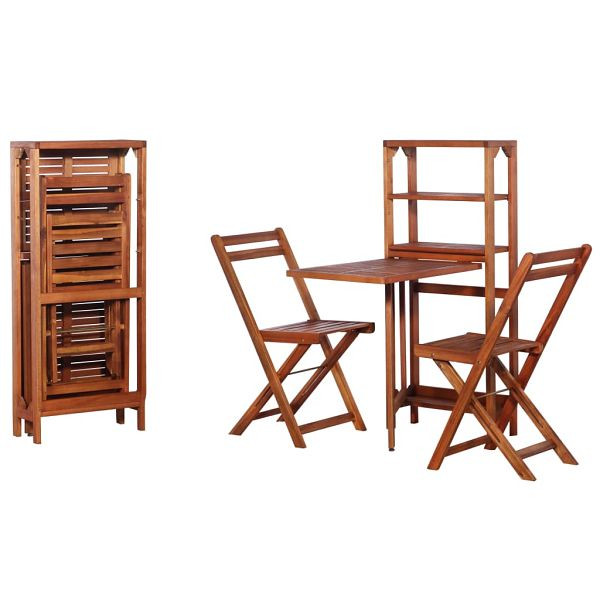 vidaXL 3-tlg. Bistro-Set Klappbar Massivholz Akazie, 44013