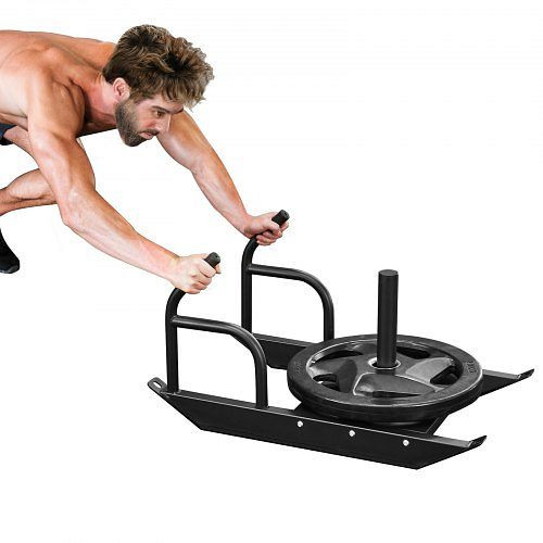 VEVOR Zugschlitten für Krafttraining, Trainingsgerät für Geschwindigkeitsverbesserung, für 1- und 2 Zoll-Gewichtsscheiben, schwarz, LXQ12YCTXDWTPQPUPV0