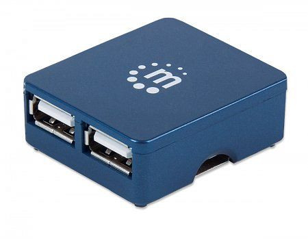 MANHATTAN Hi-Speed USB 2.0 Micro Hub, 4 Ports, Stromversorgung über USB, 160605