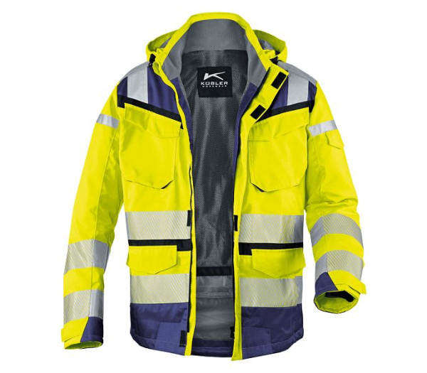Kübler REFLECTIQ Wetterjacke SYMPATEX® PSA 2, Farbe: warngelb/dunkelblau, Größe: M, 1307 8332-3448-M