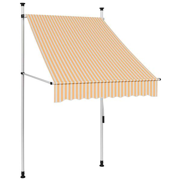 vidaXL Markise Einziehbar Handbetrieben 100 cm Orange/Weiß Gestreift, 145831