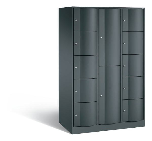 C+P Schließfachschrank Resisto, 12 Fächer, H1950xB1148xT640 mm, Anthrazit, 8070-3731 S10031
