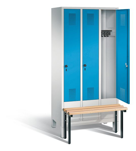 C+P Garderobenschrank Evolo, H1850xB900xT815mm, Farbe: Lichtgrau / Lichtblau, 48030-30 S10006