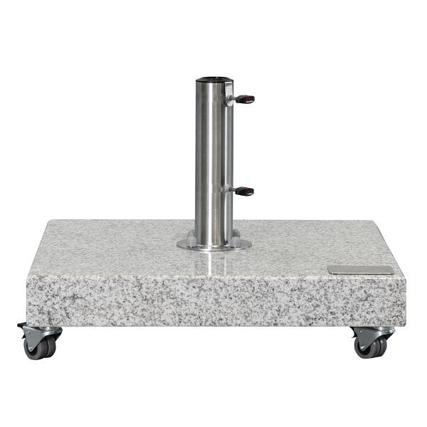 doppler Granit Grundplatte circa 140kg, 80x80x8/14cm mit Rollen, Farbe grau, mit 4 Rollen, 85897GPZ