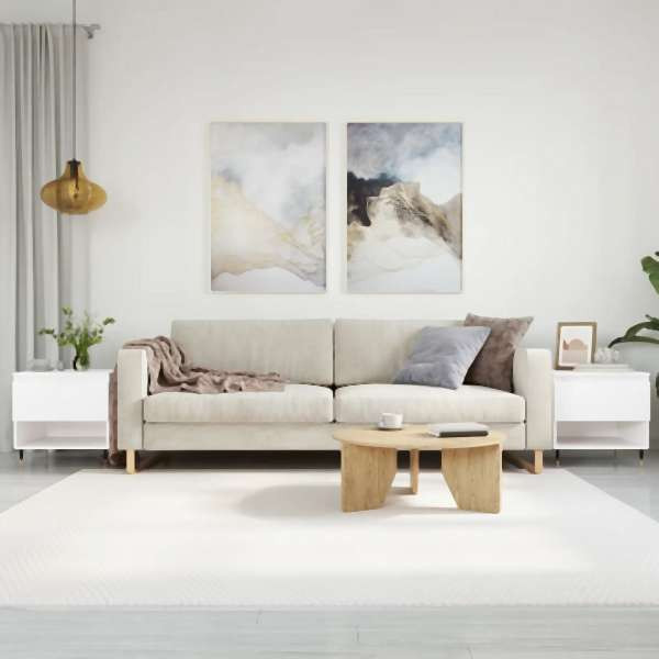 vidaXL Couchtische 2 Stück Weiß 50x46x50 cm Holzwerkstoff, 830893