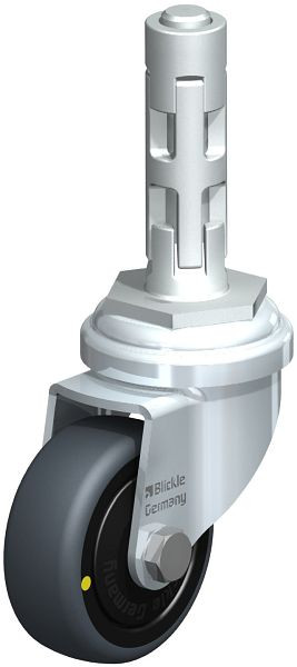 Blickle LRA-TPA 50K-ELS-FK-E01 Apparate-Lenkrolle mit Expander, Thermoplastisches Gummi-Elastomer, Grau, 751100