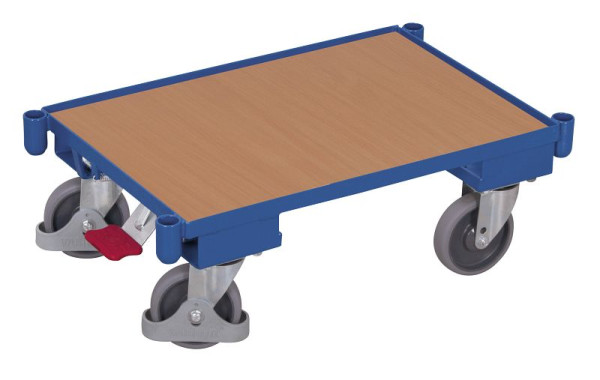 VARIOfit Euro-System-Roller mit Boden und Eckhülsen, Ladefläche: 605 x 410 mm, RAL 5010 enzianblau, Ladehöhe: 225 mm, sw-410.061