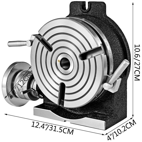 VEVOR Teilapparat Rundtisch 200 Mm – Horizontal/vertikal Schwenkbar, MT-3, Für Fräsen & Bohren