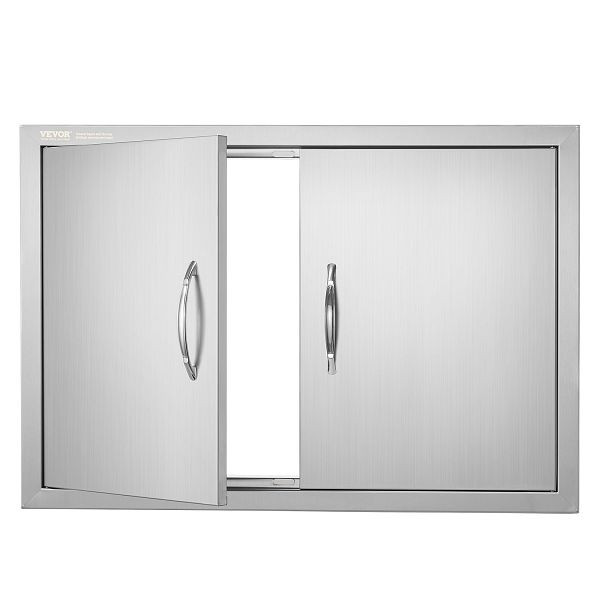 VEVOR Grill-Zugangstür, 774 x 533 mm, Doppelte Außenküchentür, Vertikale Wandtür mit Griffen, SMMBSCJMYS30HBDQ7V0
