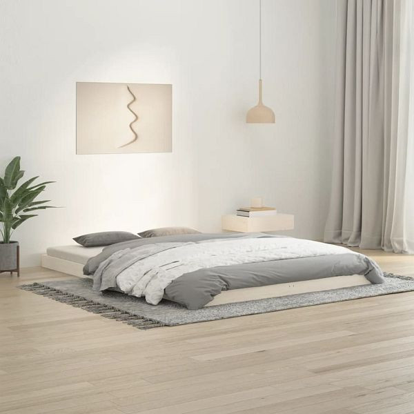 vidaXL Massivholzbett Weiß 140x200 cm Kiefer, 823445, 8720845639709