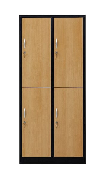 Mades Garderobenschrank 4-türig schwarz/Buche Dekor, SD1077241sbuA