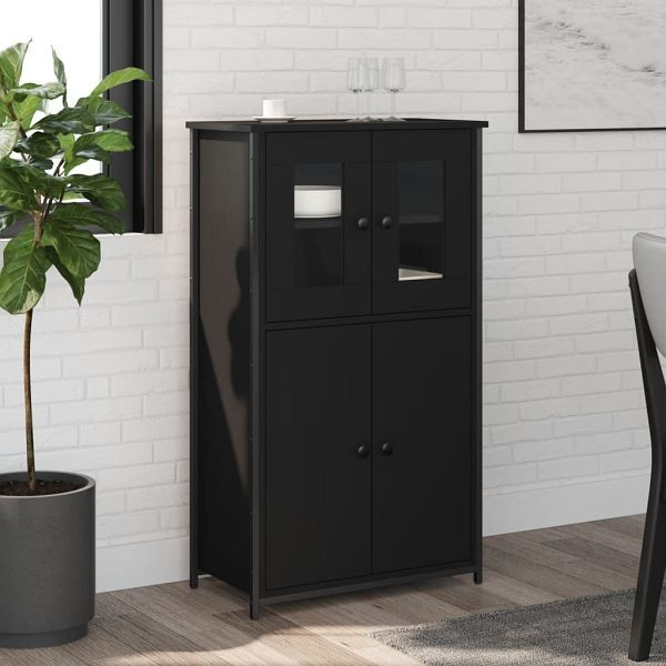 vidaXL Highboard Schwarz 62x32x106,5 cm Holzwerkstoff, 834205