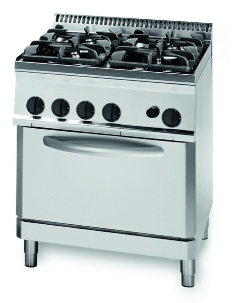 KBS Gas-Herd 26,5kW 4 Brenner mit Gas Backofen, 10321001