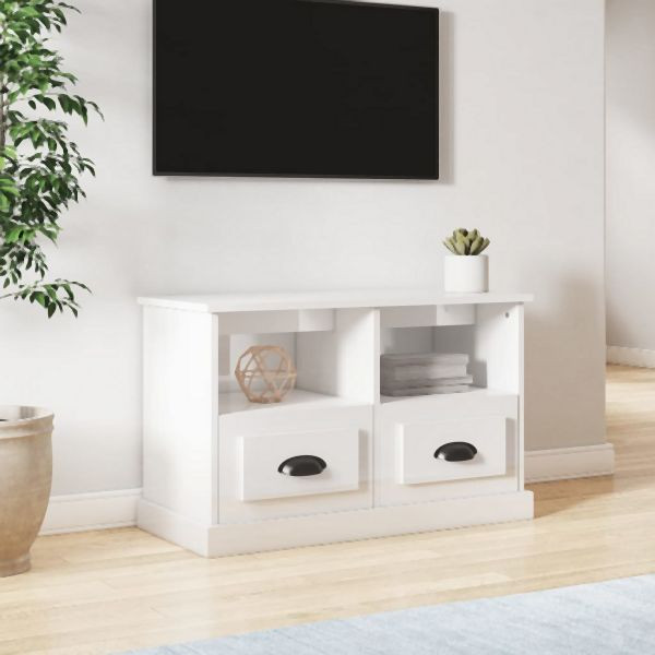 vidaXL TV-Schrank Hochglanz-Weiß 80x35x50 cm Holzwerkstoff, 816282