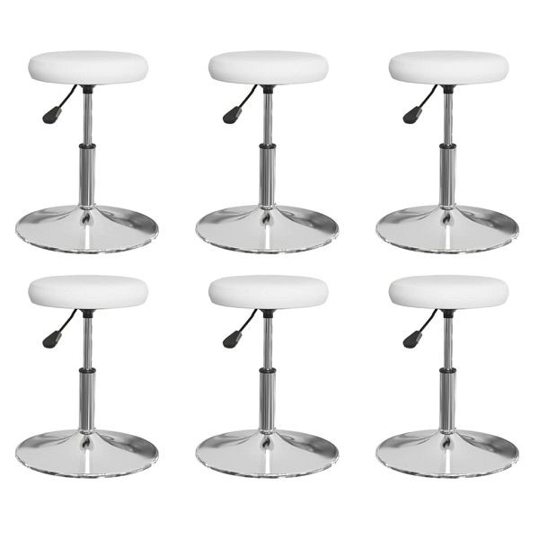 vidaXL Esszimmerstühle 6 Stück Weiß Kunstleder, 3085588