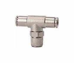 Riegler T-Steckverschraubung, drehbar, Außengewinde konisch mit Gewindebeschichtung, 108937