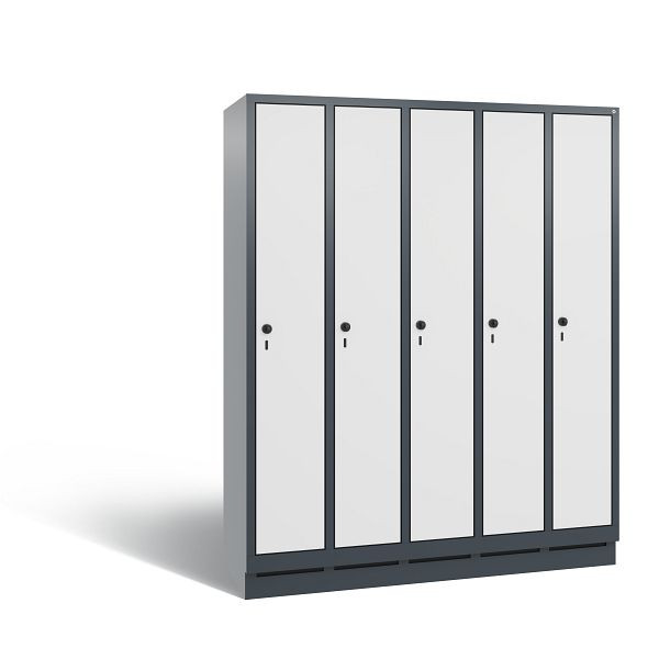 C+P Spind Evolo, 5 Abteile, H1800xB1480xT500 mm, Anthrazit/HPL Weiß, 48020-50 S10733