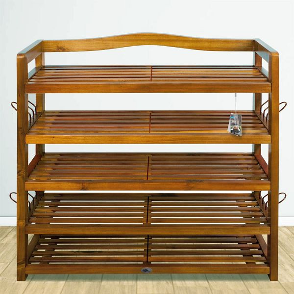 casaria Schuhregal Akazienholz 95x26x82cm, Kolonialstil, 105380