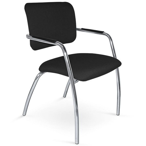 Deskin Besucherstuhl OSTRIA DV 4 - Rückenlehne standard, 4-Fuß Gestell verchromt, Bezug Stoff AF schwarz, 359236