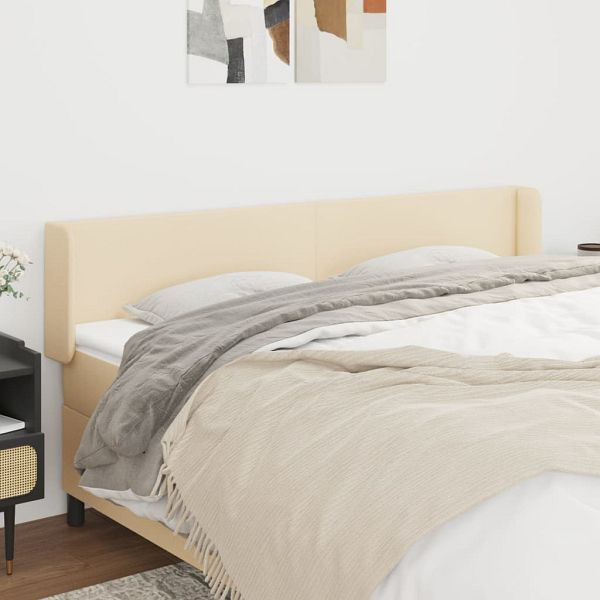 vidaXL Kopfteil mit Ohren Creme 203x16x78/88 cm Stoff, 3118515