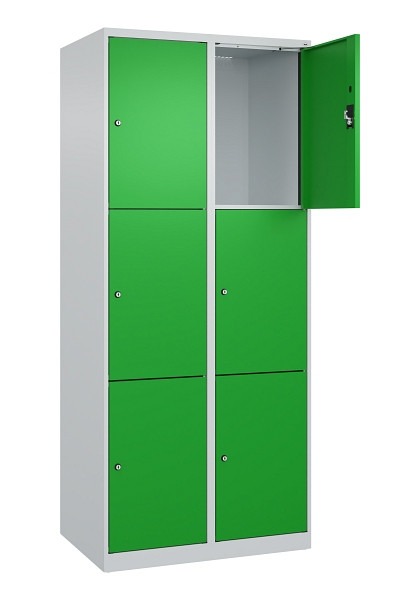 C+P Schließfachschrank Evolo PLUS, 6 Fächer, 1850x800x500mm, 7035/6037, 049000-223 S10011