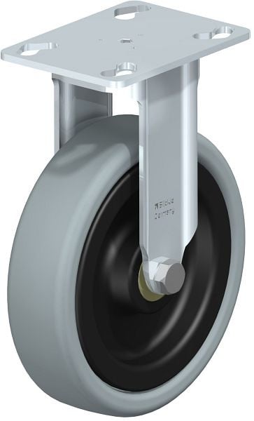 Blickle BKPA-VPA 126K Apparate-Bockrolle mit Anschraubplatte, Vollgummi, Grau, 344929