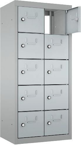 Eurobox Schließfach/Kantinenschrank, hängend mit Durchgang, 2 Abteile, 10 Fächer, 0906-025205