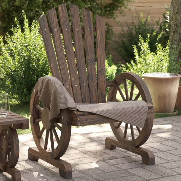 vidaXL Adirondack-Gartenstuhl Massivholz Tanne, Material: Massives Tannenholz mit gebrannter Optik, 365090