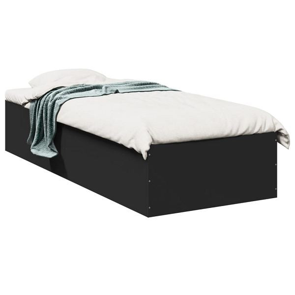 vidaXL Bettgestell Schwarz 90x190 cm Holzwerkstoff, 3281064