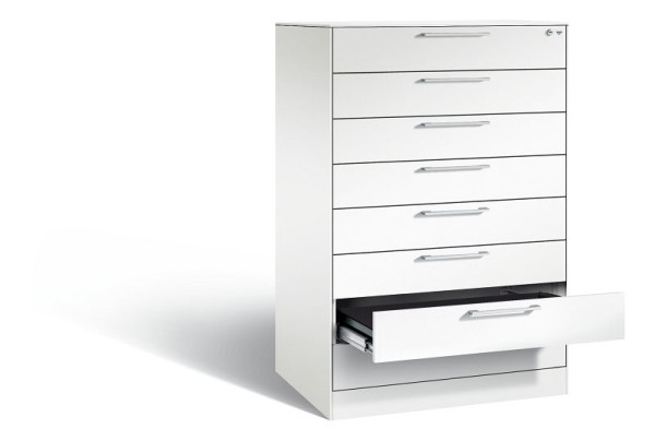 C+P Karteischrank Asisto, H1310xB800xT600mm, Farbe: Verkehrsweiß, Bügelgriff, 146223-824 S10040