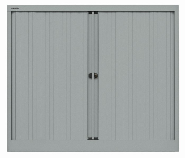 Bisley Rollladenschrank EuroTambour, 2 Fachböden, 2,5 OH, Rollladen silber, Korpus silber, ET412102SSL355