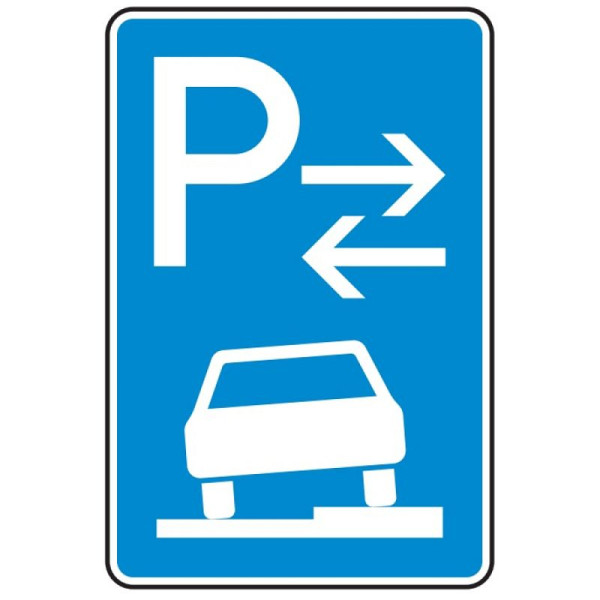 Stein HGS Parken auf Gehwegen halb in Fahrtrichtung rechts (Mitte) Nr. 315-58, 900x600mm /RA2/Flachform 2mm, 315-58-221