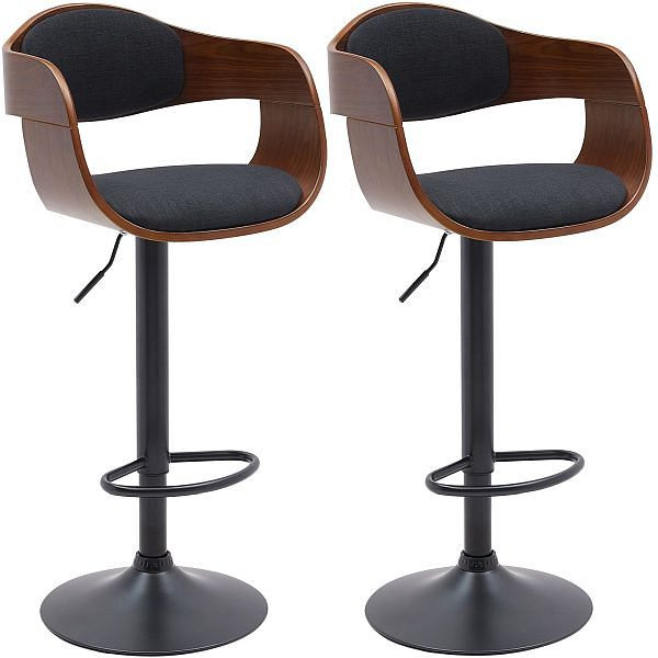 CLP Barhocker Kingston B Stoff, walnuss/schwarz, VE: 2 Stück, 323993