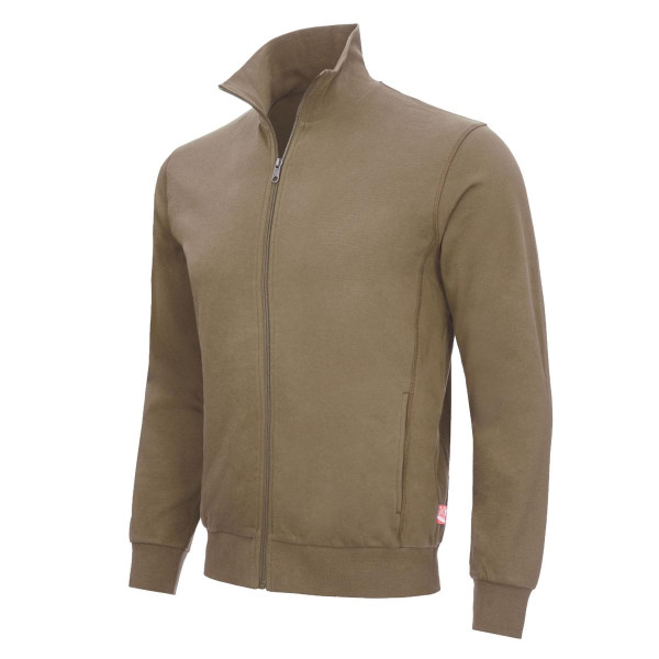 NITRAS MOTION TEX LIGHT, Sweatjacke, 70% Baumwolle / 30% Polyester, 300 g/qm, Größe: 4XL, Farbe: khaki, VE: 15 Stück, 7020-5100-4XL