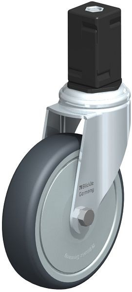 Blickle LKRA-TPA 126K-11-FK-EV17 Apparate-Lenkrolle mit Expander, Thermoplastisches Gummi-Elastomer, Grau, 847916