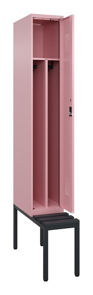 C+P Spind Evolo PLUS, 1 Abteile, 2120x300x815mm, 3015/3015, Haken 4, Zylinderschloss, Sitzfläche Kunststoff, Sitzbank, 0490507-10F S10105