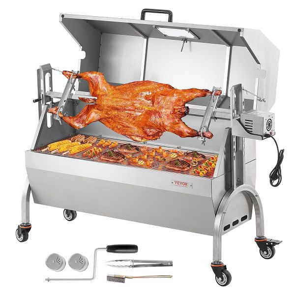 VEVOR Lammgrill Spanferkelgrill Spießbratengrill 52W 90kg Elektrisch BBQ, DDXZKJ46INCHFXZ3BV2