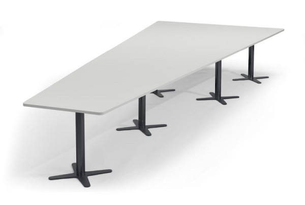 Deskin Konferenztisch DUBLIN, Dekor: Lichtgrau, Gestellfarbe: Anthrazit RAL 7016, BxHxT: 5000 x 735 x 2050 mm, 330308