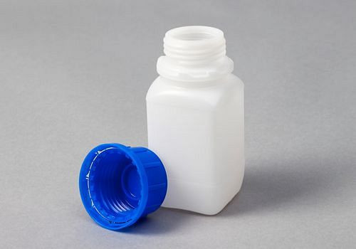 DENIOS Weithalsflaschen aus HDPE, eckig, natur-transparent, 250 ml, UN, VE: 30 Stück, 257561