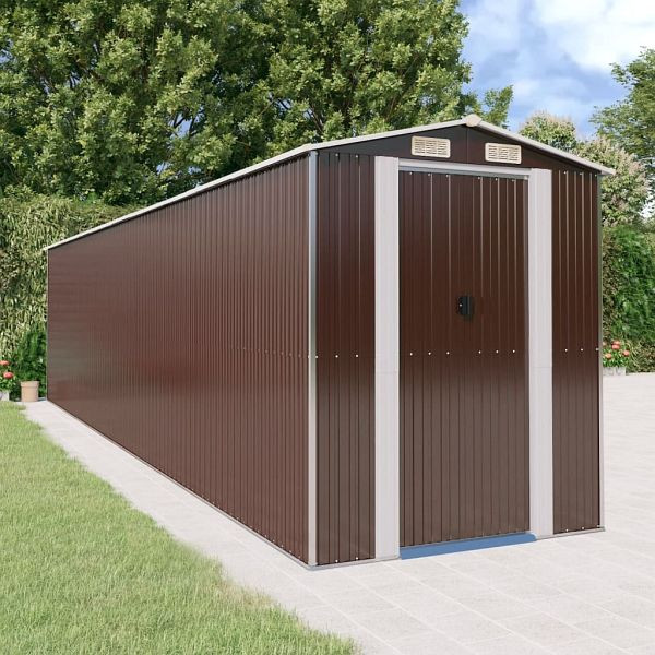vidaXL Geräteschuppen Dunkelbraun 192x855x223 cm Verzinkter Stahl, 3147468