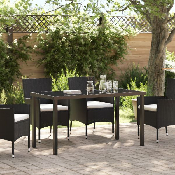 vidaXL Gartentisch Schwarz 140x70x73 cm Abmessung, 42010313