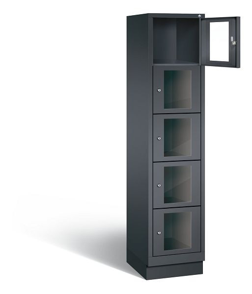 C+P Schließfachschrank Classic, H1800xB420xT500mm, Farbe: Schwarzgrau, 8020A125 S10014