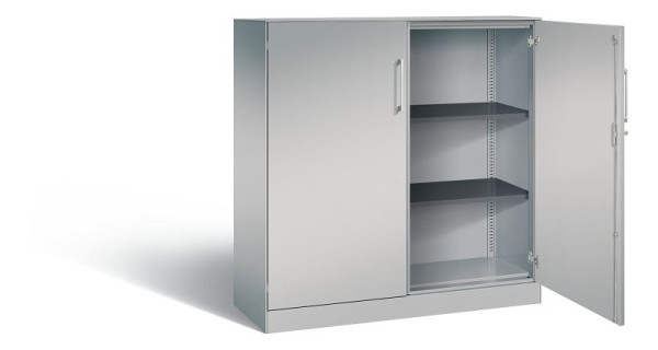 C+P Flügeltürenschrank Asisto, H1310xB1200xT435mm, Farbe: Weißaluminium, Bügelgriff, 3 OH, 141031-000 S10123