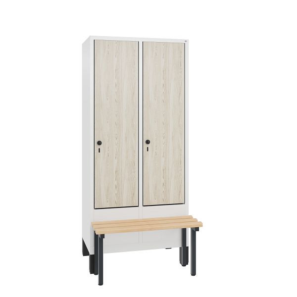 C+P Spind Evolo, 2 Abteile, H1850xB810xT815 mm, Weiß/MDF Esche, 48030-22 S10282